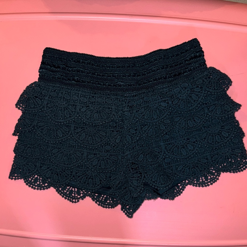 ✨ Rewind Lace Shorts – Teal / Dark Green – Size Smal